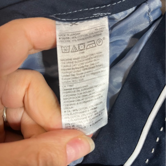 Banana Republic Sloan Texture Mid-Rise Pants in Blue Grey Cotton Viscose, 6 - Picture 9 of 13